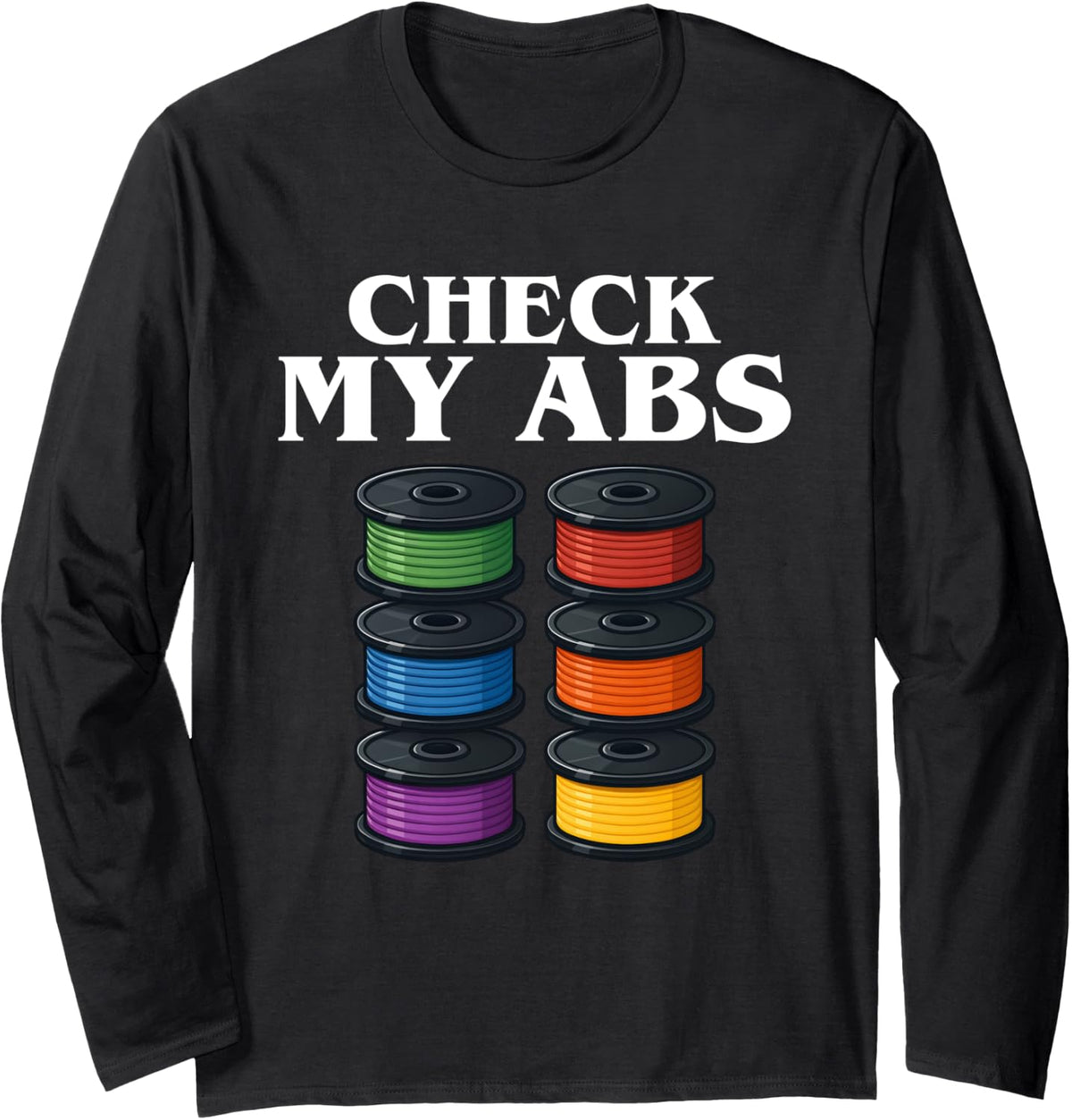 Check My Abs 3d Printing Geek Printer Long Sleeve Apparel US Trend