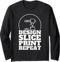 3d Printing For Men Women Printer Machine Print Geek Long Sleeve Apparel Minimal Style