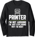 Printer I M Not Arguing Just Right Long Sleeve Apparel Premium Print