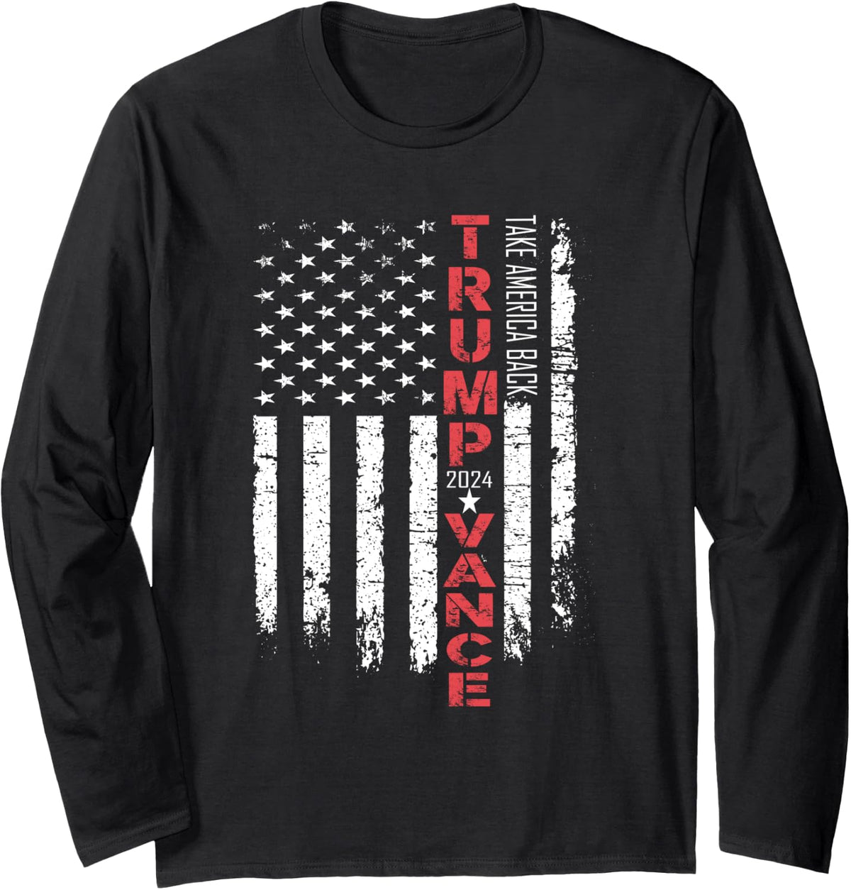 Trump Vance 2024 Retro USA Flag Vote Long Sleeve