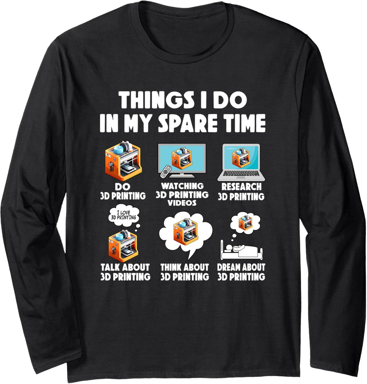 3d Printing Filament Print Computer Programmer Long Sleeve Apparel Minimal Style 2
