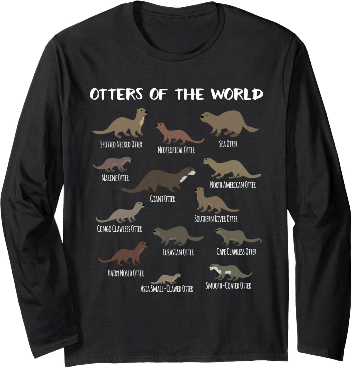 Otters Of The World Sea Otter Giant Educational Gift Long Sleeve Apparel Gift Ready