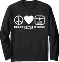 3d Printer Funny Peace Love Printing Long Sleeve Apparel US Trend
