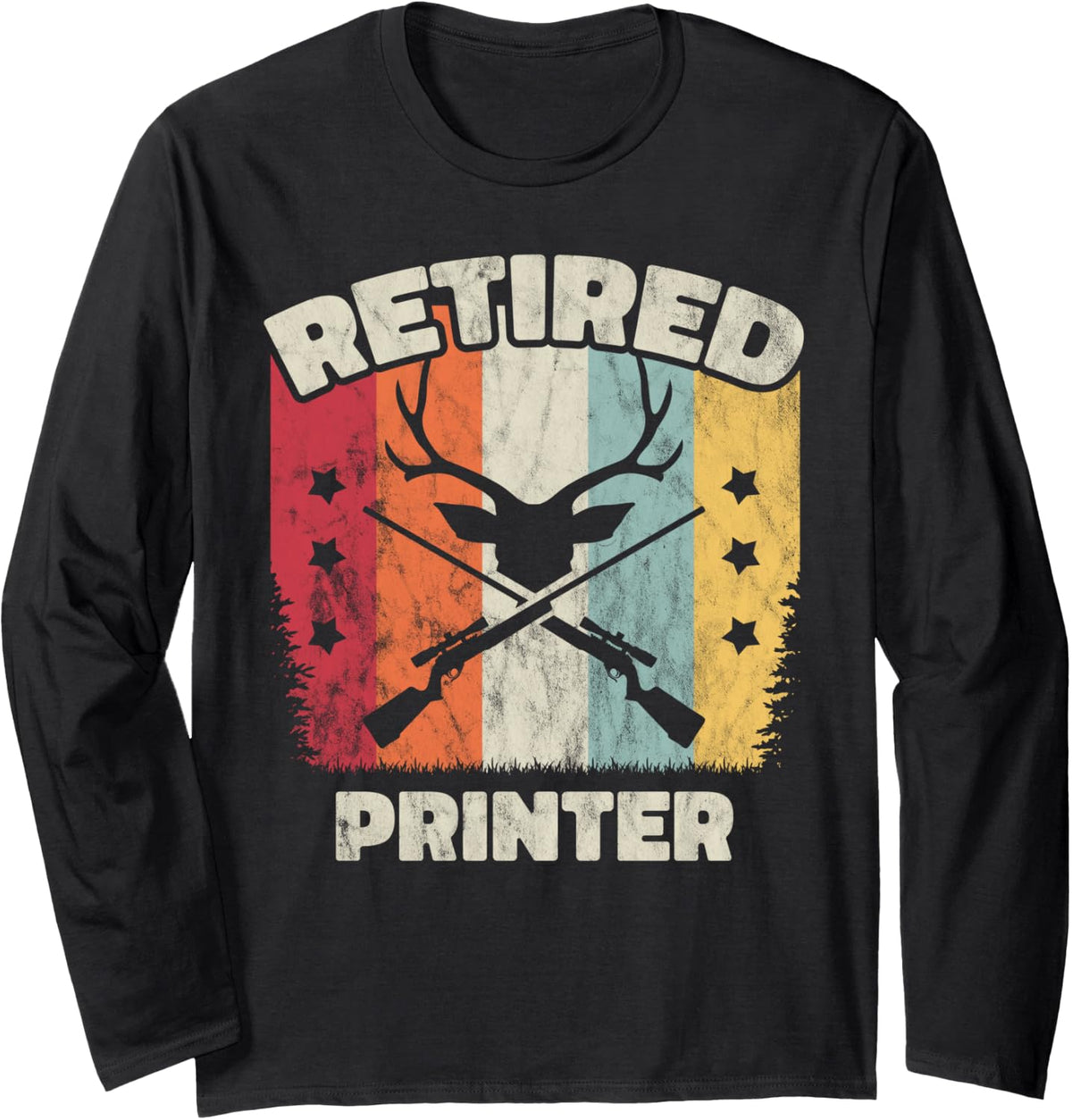 Funny Retirement Retired Printer Long Sleeve Apparel Minimal Style