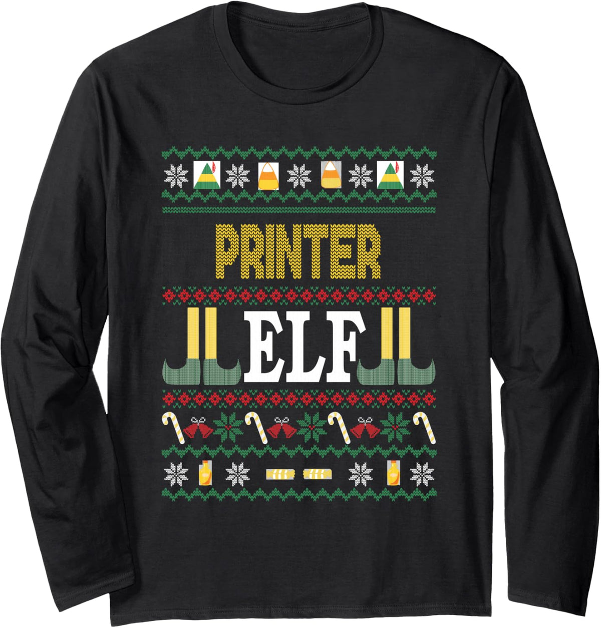 Printer Elf Funny Christmas Gift Long Sleeve Apparel Everyday Wear