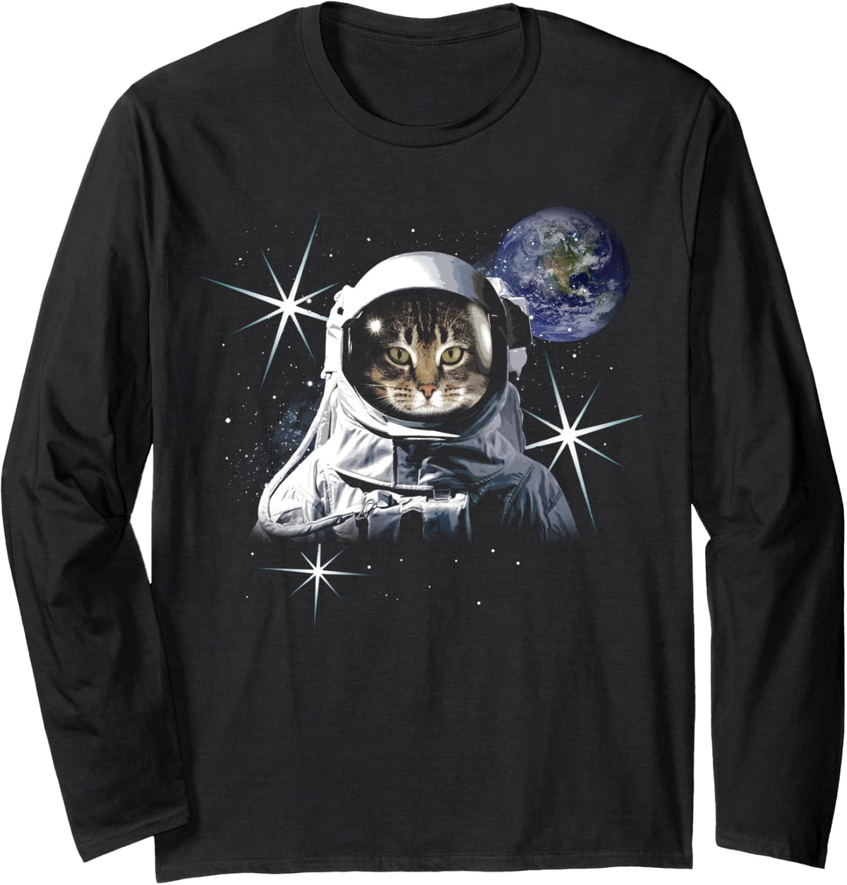 Catronaut Cat Astronaut Deep In Space Cosmic Gift Long Sleeve