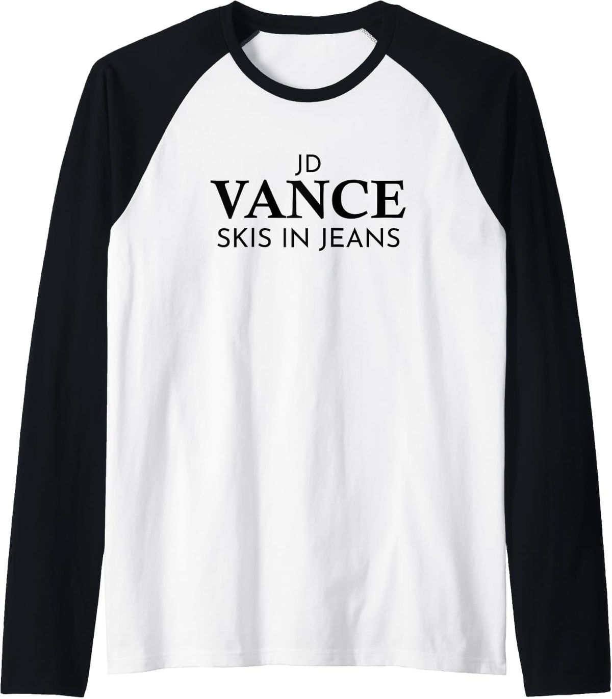 JD Vance Skis In Jeans Vermont Protest Raglan Baseball Tee