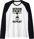 Design Print Repeat 3d Printing Printer Raglan Baseball Tee T Shirt US Trend