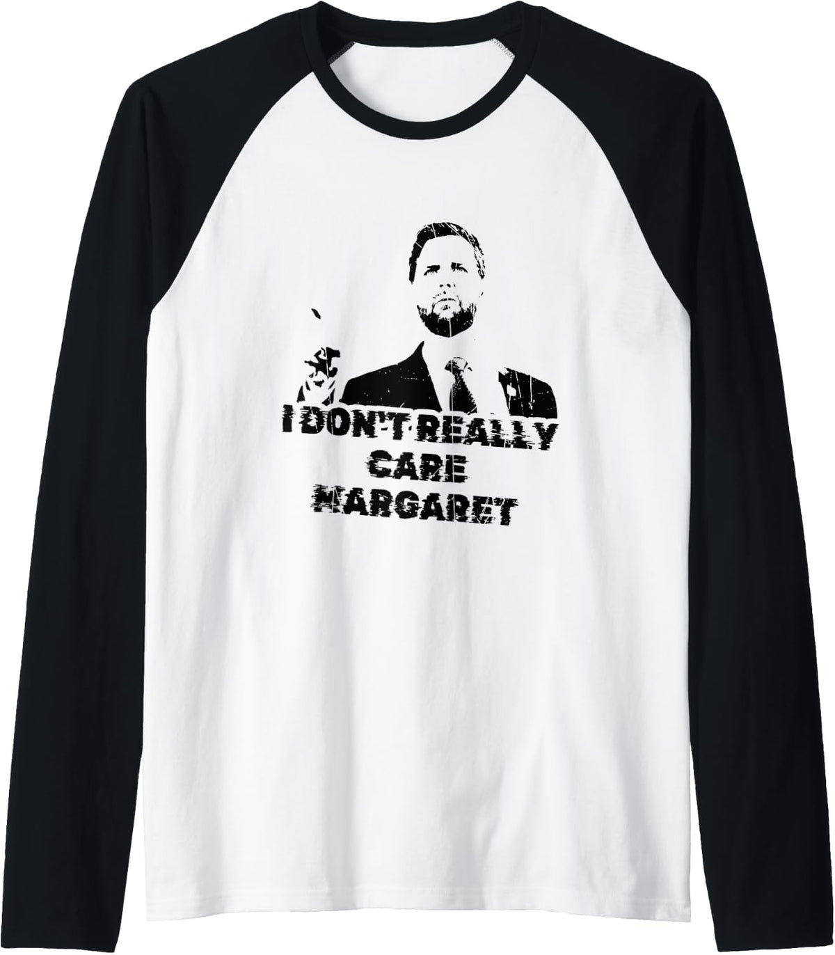 Mens I Don t Really Care Margaret Funny Minimalist JD Vance Raglan Baseball Tee