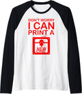 Funny 3d Printing Gift For Men Printer Nerd Print Hobby Raglan Baseball Tee T Shirt Clean Design