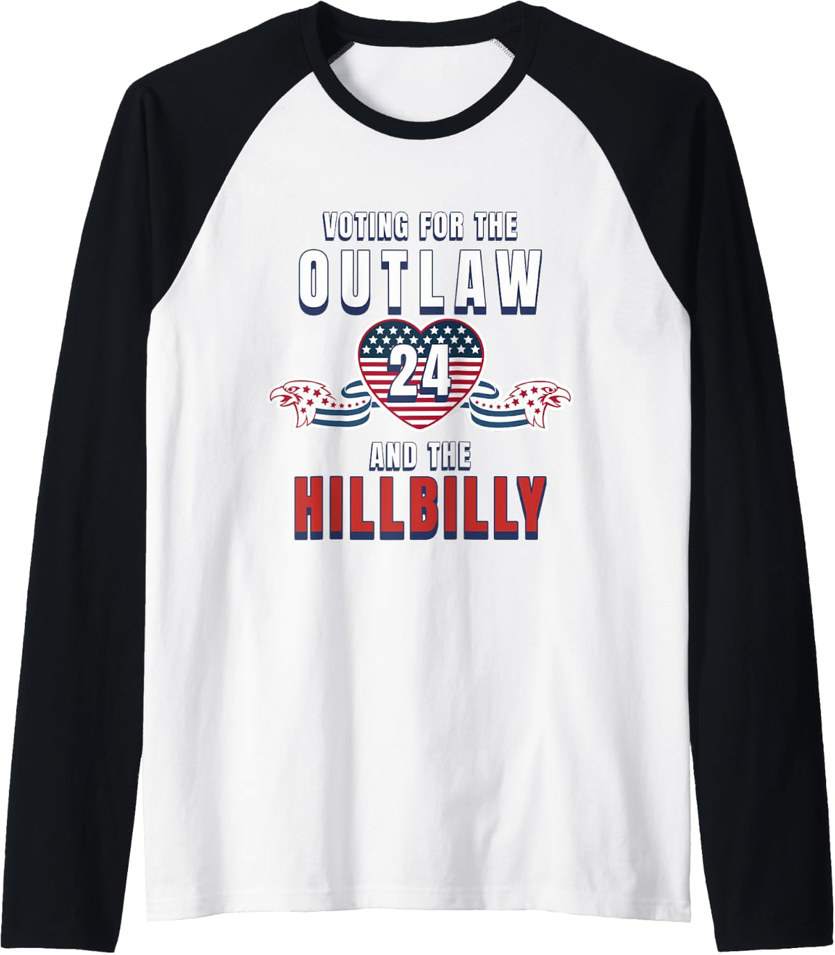 Outlaw Hillbilly Trump Vance Donald J D Fun Raglan Baseball Tee