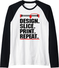 Funny 3d Printing Design For Men Women Printer Lover Raglan Baseball Tee T Shirt Everyday Wear