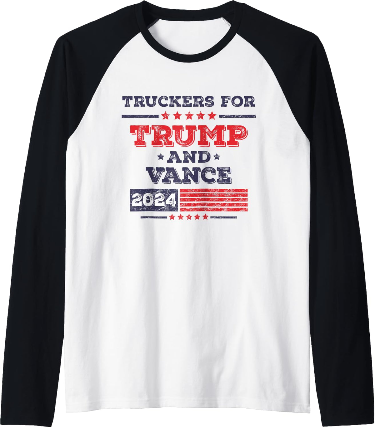 Truckers For Donald Trump J D Vance 2024 Trucks Raglan Baseball Tee