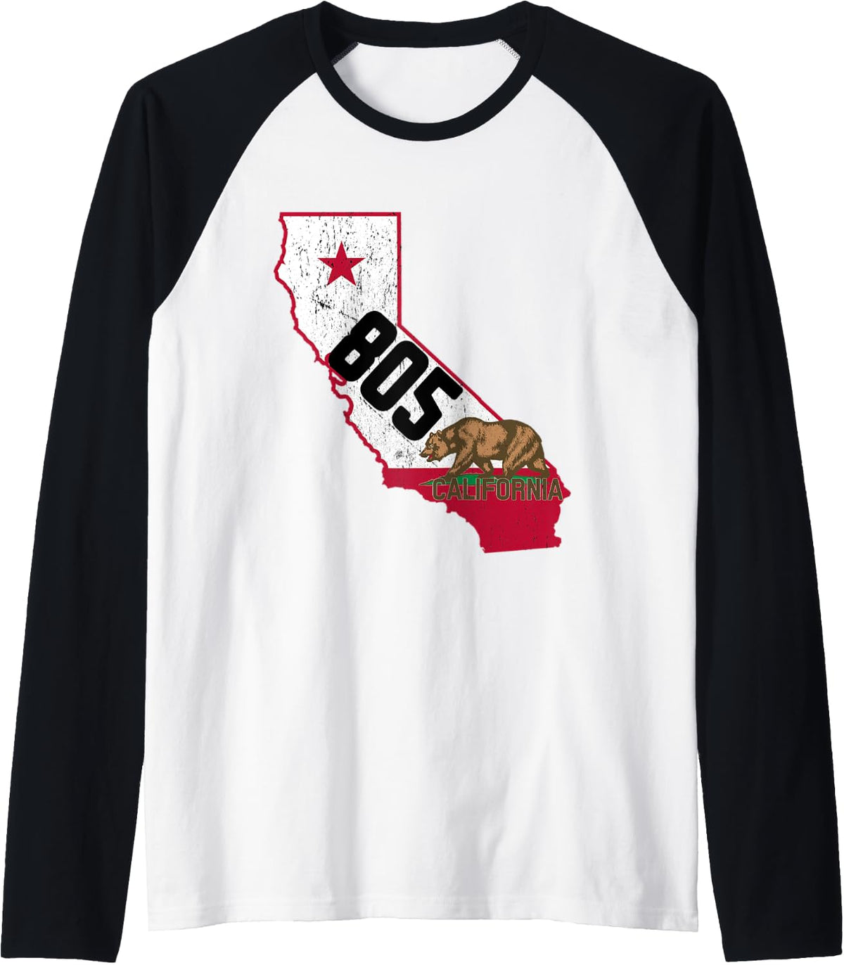 Santa Barbara Area Code 805 Phone Number California Souvenir Raglan Baseball Tee