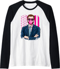 JD Vance Bubble Gum American Flag USA For President 2028 Raglan Baseball Tee