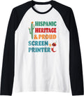 Hispanic Heritage Proud Screen Printer Raglan Baseball Tee T Shirt Premium Print