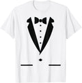Tuxedo White With Bow Tie Suit Funny Shirt for Men Women Kids 80