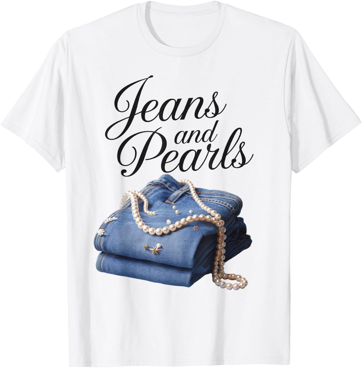 Jeans and Pearls for Ladies 2025 Denim Shirt 205