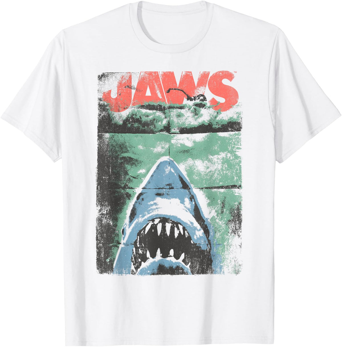 Shark Attack Distressed Retro Movie Poster Graphic Shirt 27