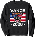 Funny US Election Vote JD Vance 2028 Boxer Dog USA Flag Sweatshirt