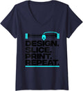 Womens Cool 3d Printing For Men Women Printer Machine Print Geek V Neck Apparel Everyday Wear