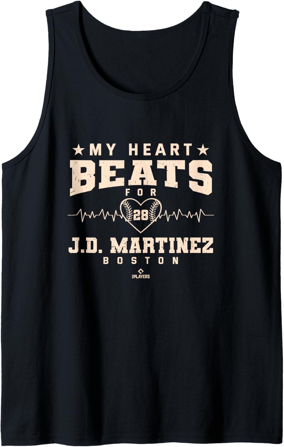 My Heart Beats for JD Martinez Baseball Sports Valentines Tank Top