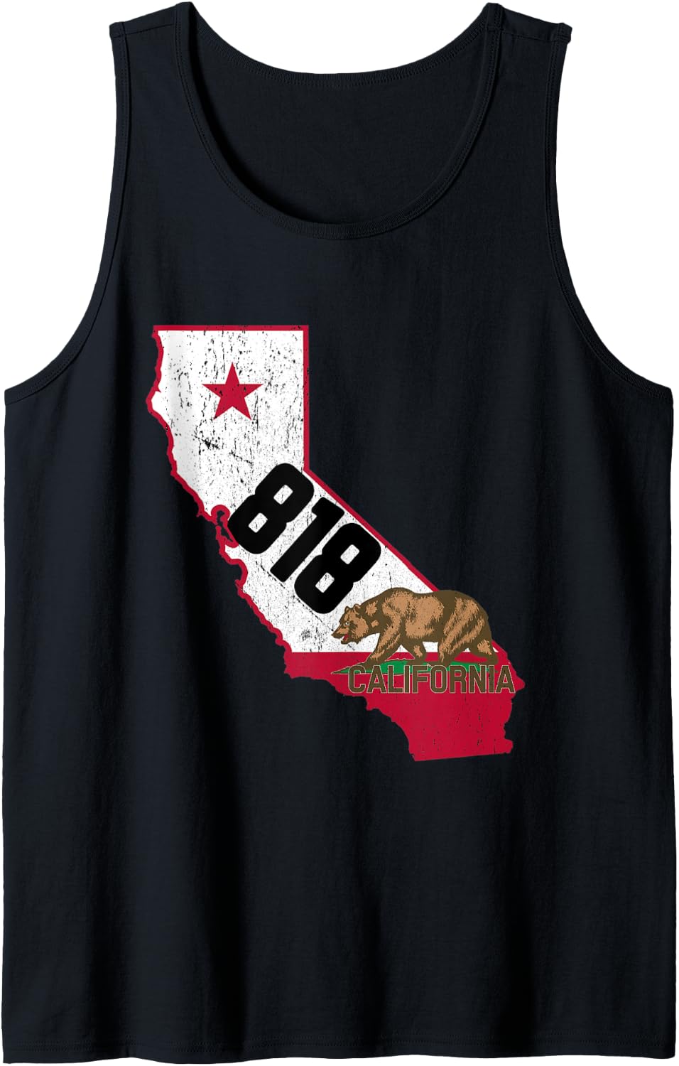 Burbank Area Code 818 California Distressed Gift Tank Top