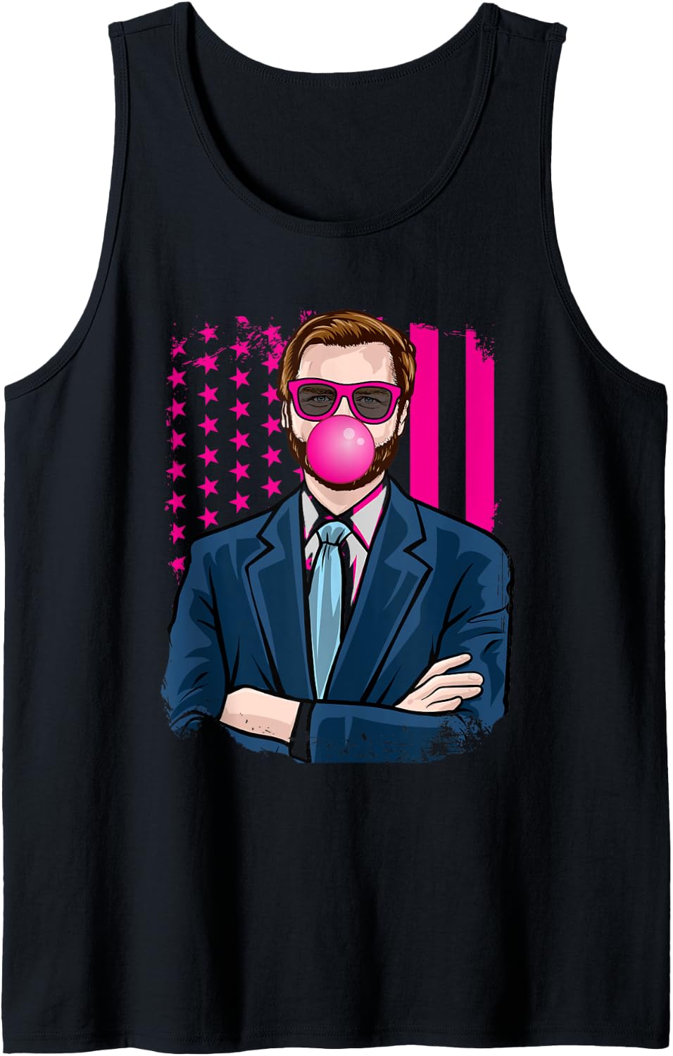 JD Vance Bubble Gum American Flag USA For President 2028 Tank Top