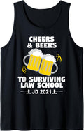 Cheers Beers JD 2021 Law School Graduation Graduate Party Tank Top