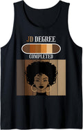 Juris Doctor JD Degree Completed Graduated Black Afro Tank Top