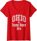 Womens Ohio for Donald Trump JD Vance Vintage 2024 Buckeye State V Neck