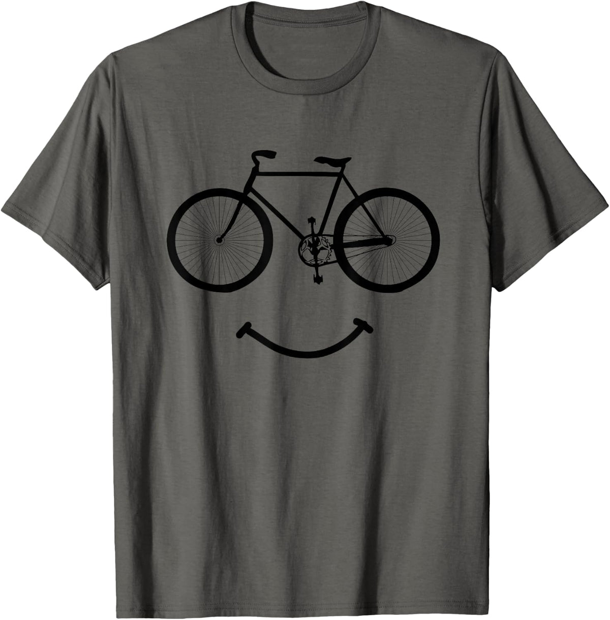 Cycling Bicycle and Smile Bicycling Tee Shirt Black 339