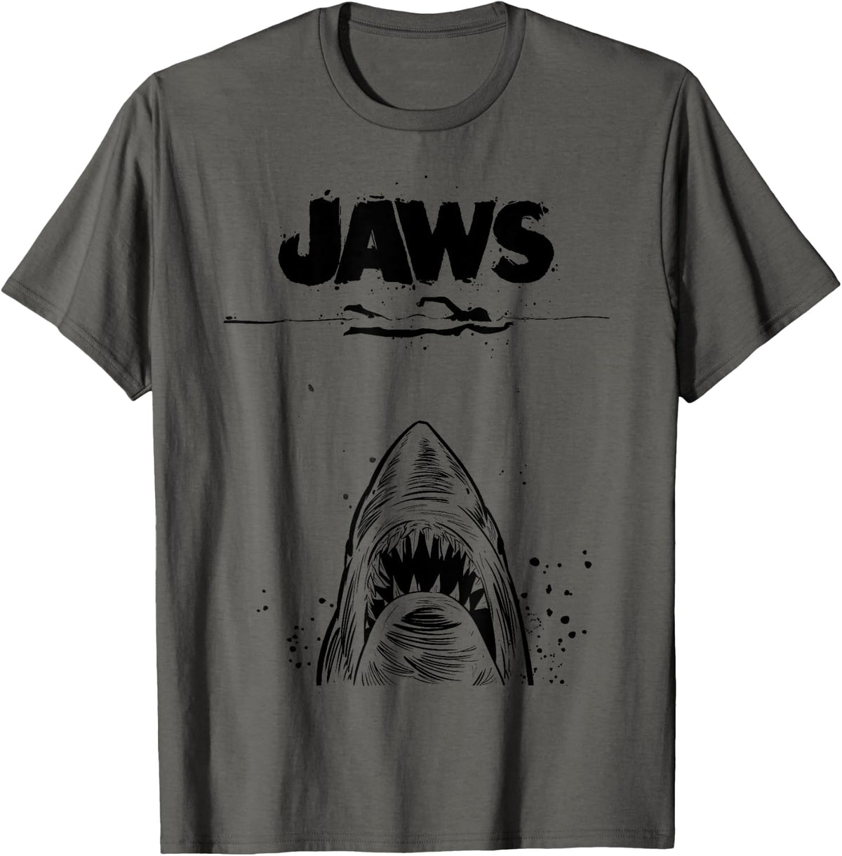 Shark Attack Movie Anniversary Poster Black and White Sketch 2 Sided Shirt 12