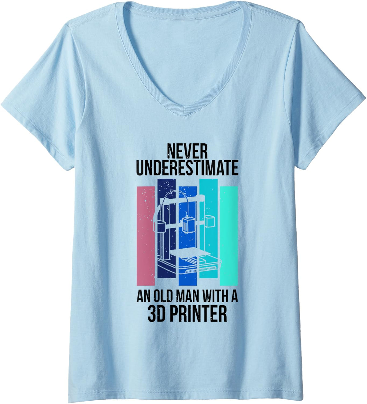 Womens Funny Grandpa 3d Printer Filament Printing Machine Lover Gag V Neck Apparel Premium Print 2