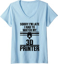 Womens Funny 3d Printing Designs For Men Women Printer Workers V Neck Apparel US Trend