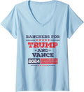 Womens Ranchers For Donald Trump J D Vance 2024 Farmers V Neck