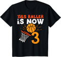 Kids This Baller Is Now 3 Basketball 3rd Birthday Boys Kids Design 13