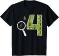 Kids 4th Birthday 4 Magnifying Glass Insects Bugs Birthday Boys Girls Design 317