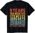 Kids 9 Years Old 9th Birthday Vintage Months Days Retro Birthday Gift Design 235