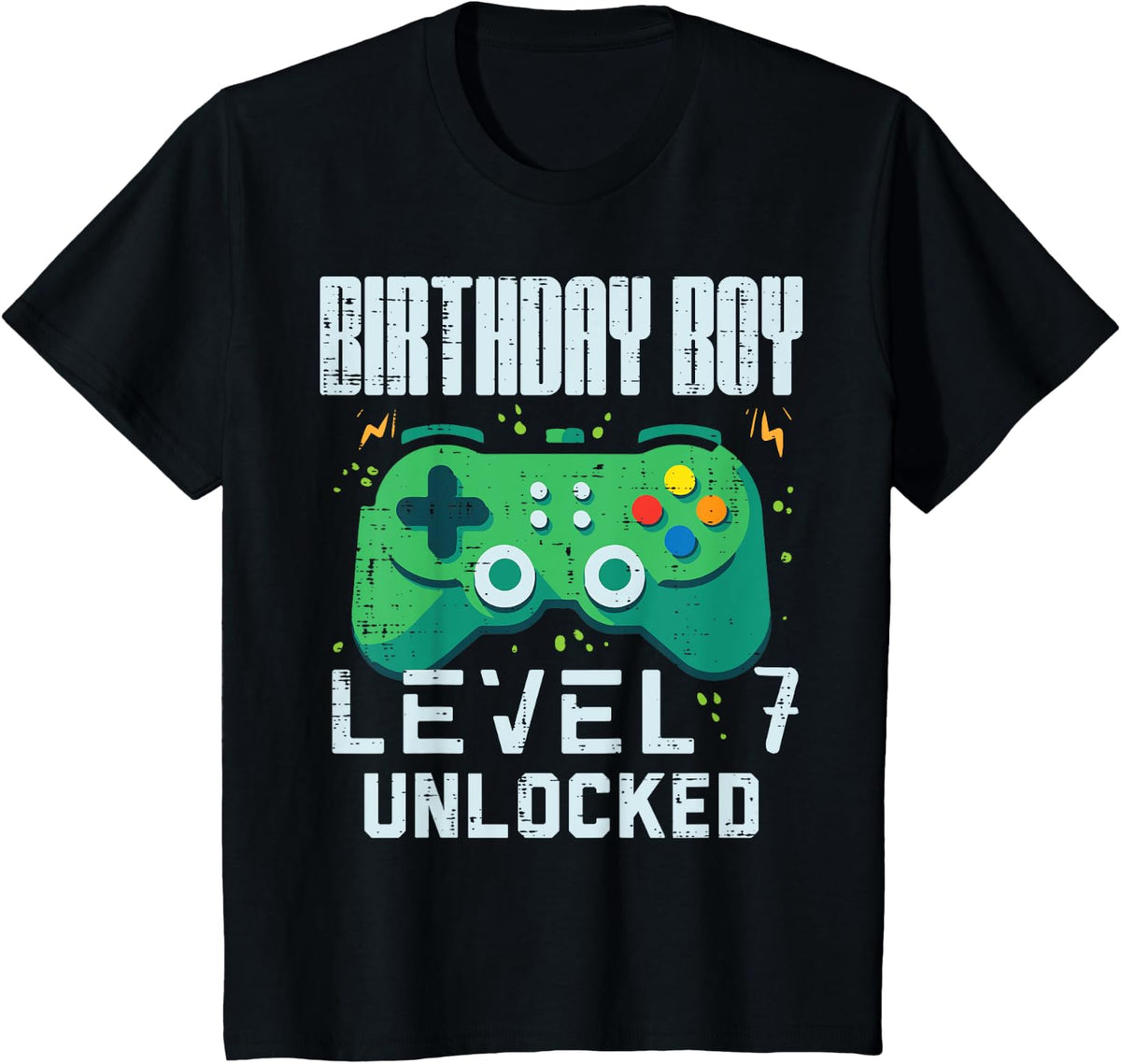 Kids Birthday Boy Level 7 Unlocked Gamer Controller 7th Birthday Boys Design 119