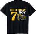 Kids 7th Birthday Boy Excavator 7 Construction Birthday Boys Kids Design 40