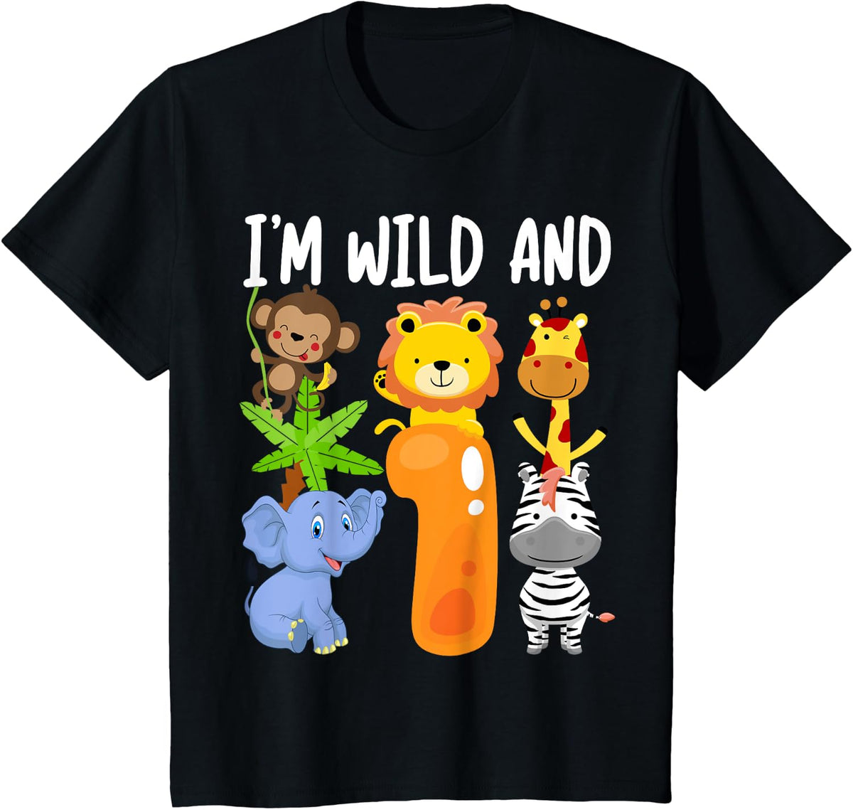 Wild One Im and 1 Zoo Birthday Safari Jungle Animals Shirt 320