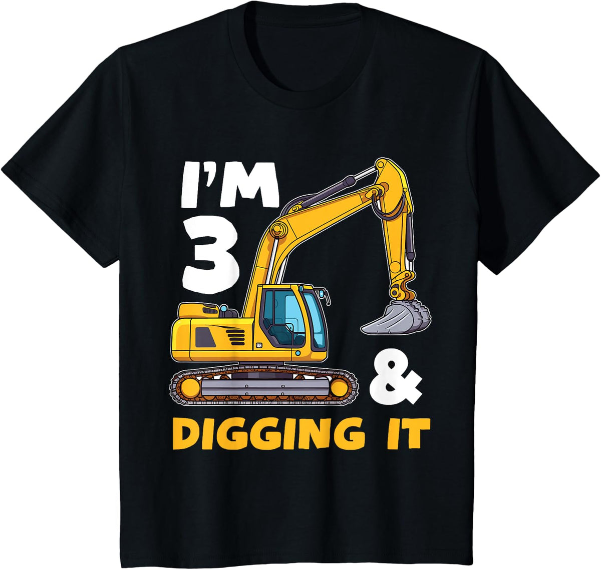 Kids Construction Truck 3rd Birthday Boy Excavator Birthday Design 260