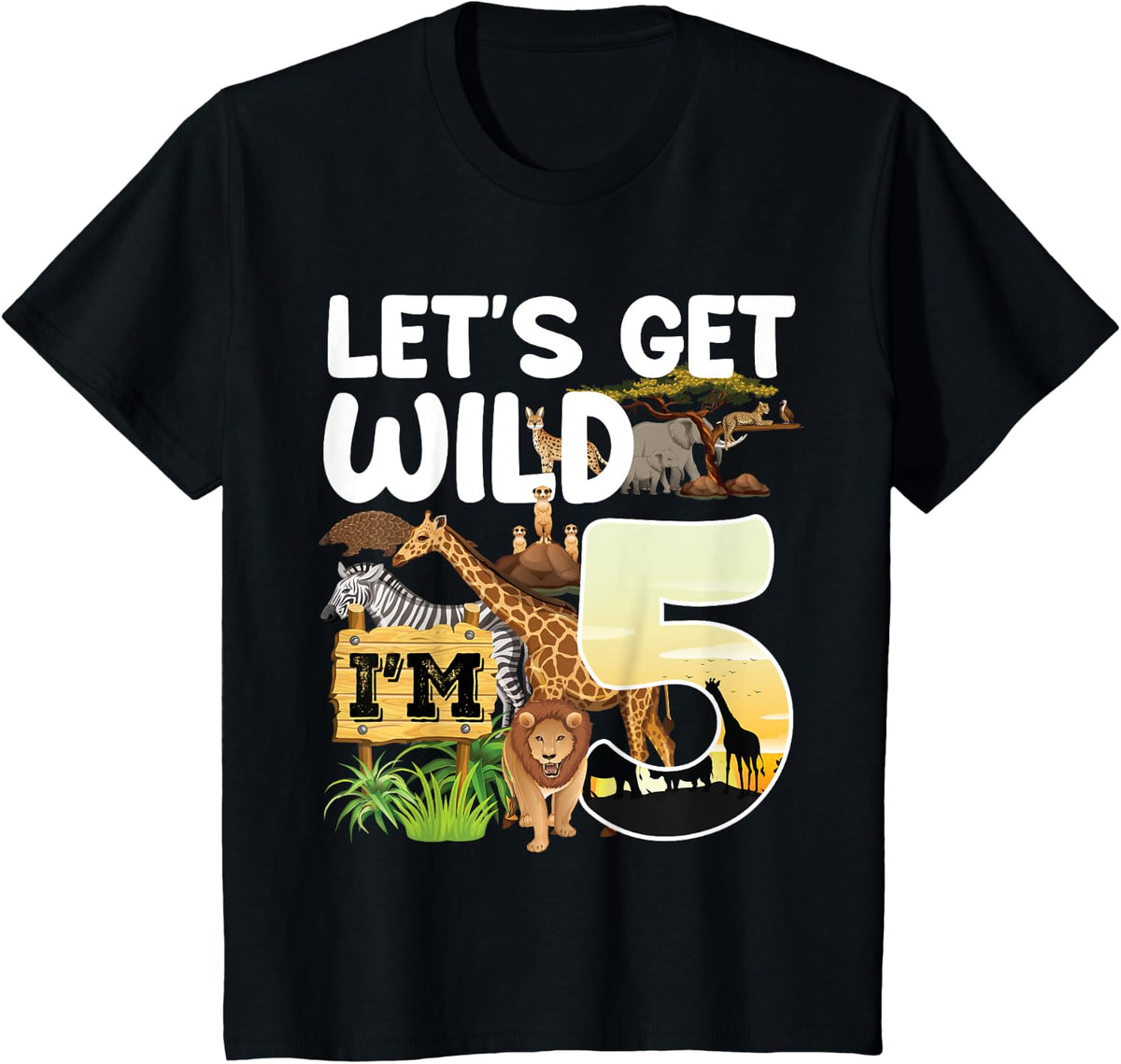 5 Year Old Zoo Birthday Safari Jungle Animal 5th Birthday Design 391