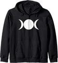 White Wiccan Triple Goddess T Shirt Religion Zip Hoodie