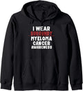 I Wear Burgundy Myeloma Cancer Awareness Gift Zip Hoodie