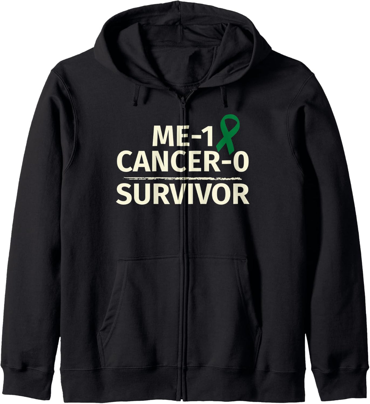 Liver Cancer Survivor Gift Me 1 0 Emerald Ribbon Zip Hoodie