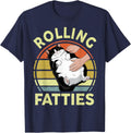 Tuxedo Cat Rolling Fatties Funny Breed Mom Dad Kitten Retro Shirt 161