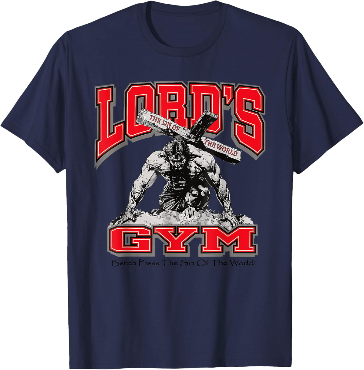 Bench Press Lords Gym Christian Faith Workout Shirt 413