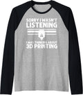 Cool 3d Printing For Men Women Printer Lovers Print Geeks Raglan Baseball Tee T Shirt Everyday Wear